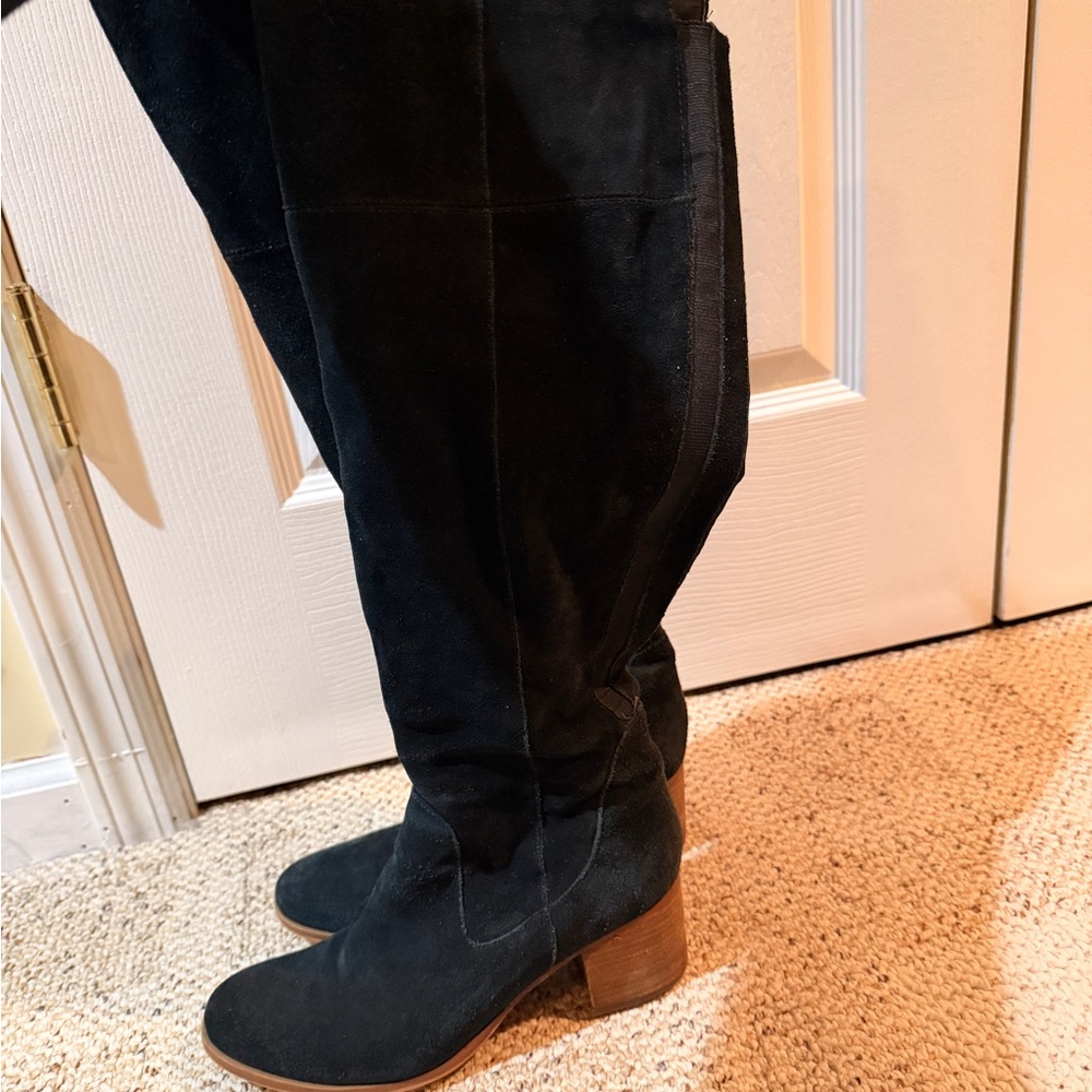 Marc Fisher Women's Black Tall Suede Riding Boot Size 8.5